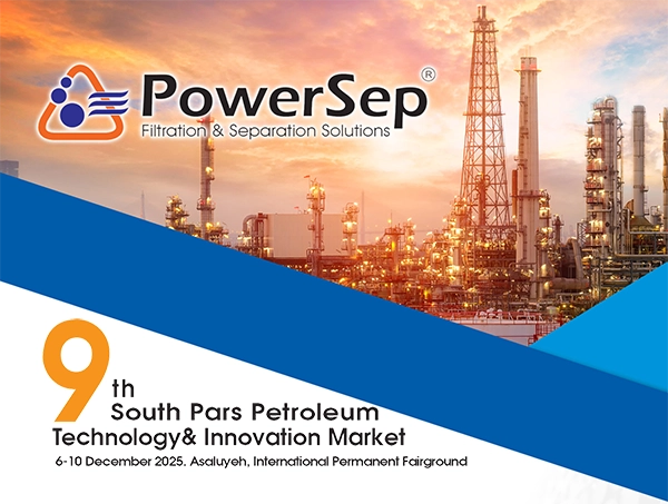 حضور شرکت سپنتا پالایه پارس (PowerSep) در نهمین نمایشگاه ساخت داخل نفت، گاز و پتروشیمی پارس جنوبی – عسلویه، ۱۵ تا ۱۹ آذر ۱۴۰۴، سالن بوشهر غرفه Z8